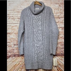 Rewind | Big Knit Cowl Neck Gray Sweater Dress